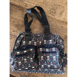 Loungefly Disney Pirates with skull blue zip bag purse